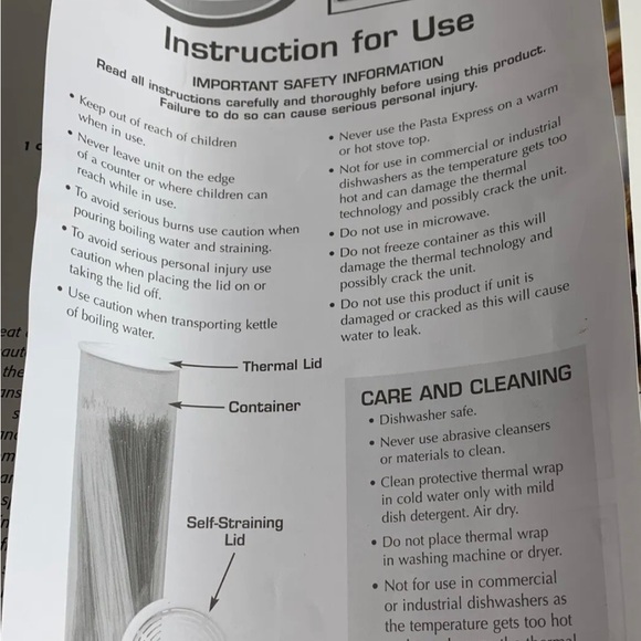 2005 Tristar Pasta Express Container With Strainer Lid - Picture 7 of 7